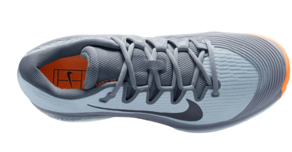 Nike Men's Vapor 12 Clay Court Tennis Shoes 'Ashen Slate / Obsidian / Light Armory Blue' – Red Clay Rally Edition